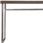 46" Gray Brown and Silver Distressed Sled Console Table