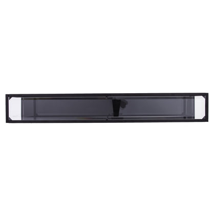 56" Clear and Black Glass Frame Console Table With Shelves