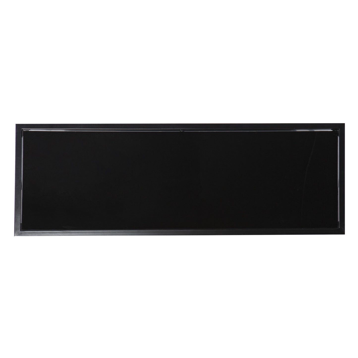 42" Black Glass Frame Console Table With Shelves