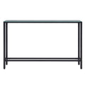 56" Black Mirrored Glass Console Table