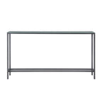 56" Silver and Gunmetal Mirrored Glass Console Table