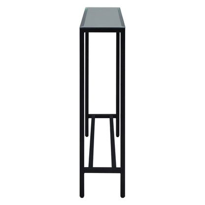 36" Black Mirrored Glass Console Table