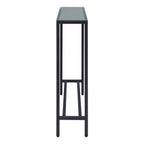 36" Black and Gunmetal Mirrored Glass Console Table