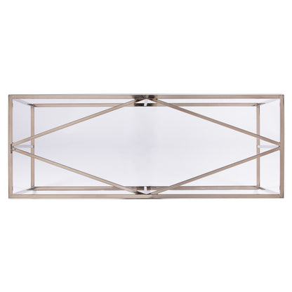42" Clear and Gold Glass Frame Console Table