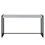 54" White and Black Distressed Sled Console Table