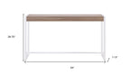 54" Gray Brown and White Sled Console Table