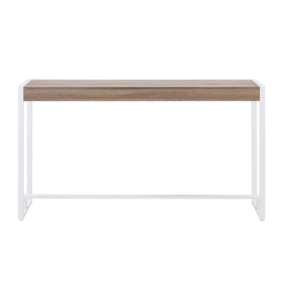 54" Gray Brown and White Sled Console Table