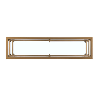 49" Clear and Gold Glass Floor Shelf Console Table With Storage