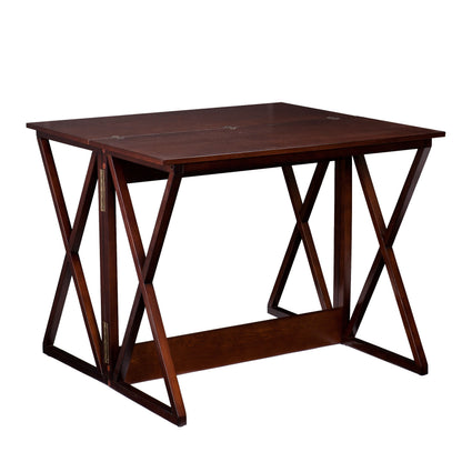 46" Brown Solid Wood A Frame Console Table