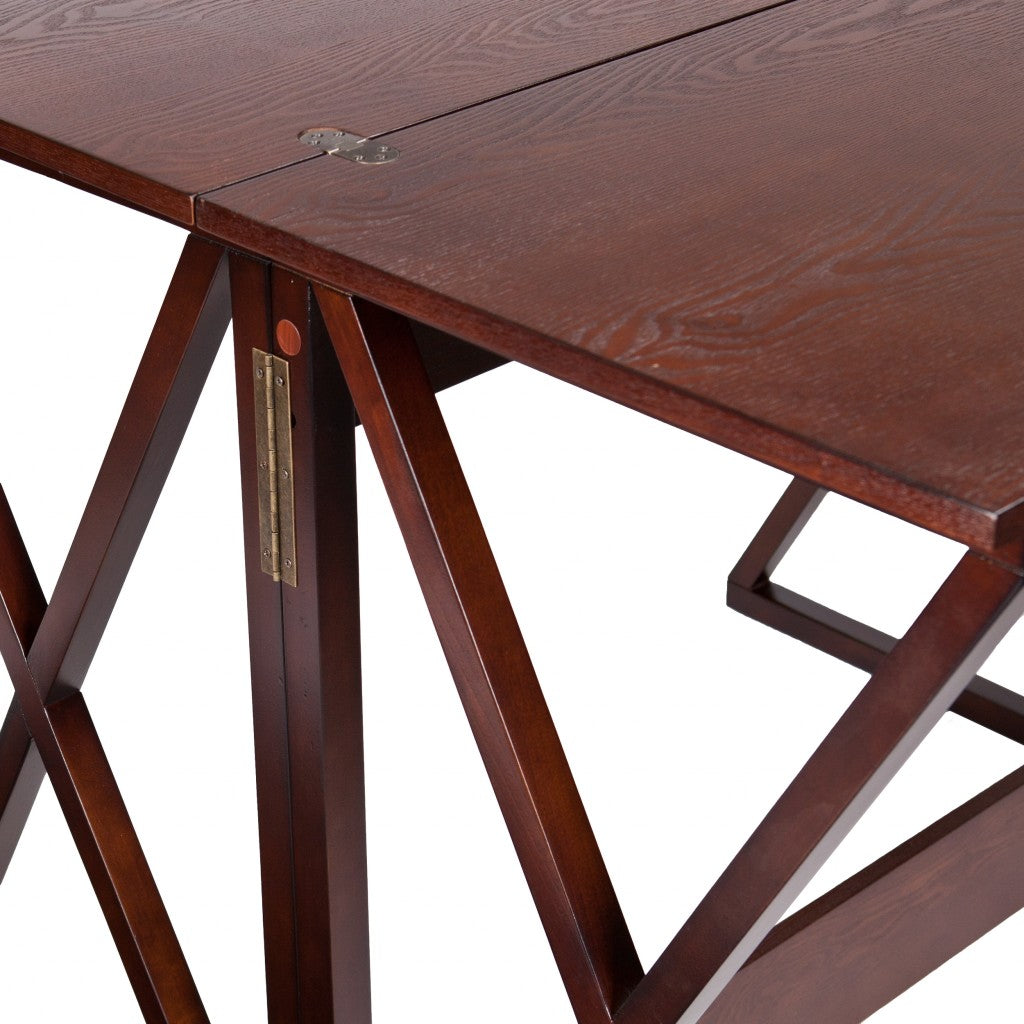 46" Brown Solid Wood A Frame Console Table