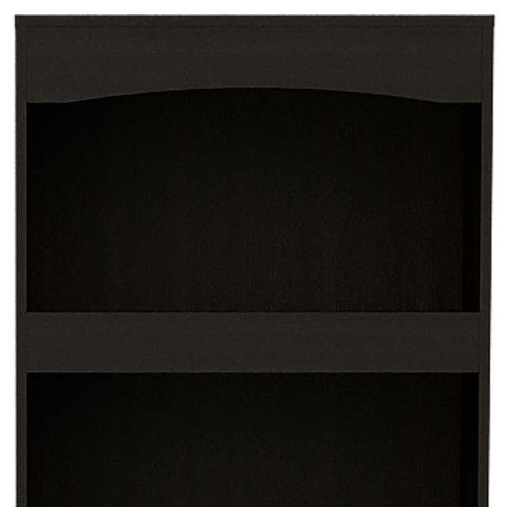 71" Light Gray Wood Three Tier Bookcase with Two Doors