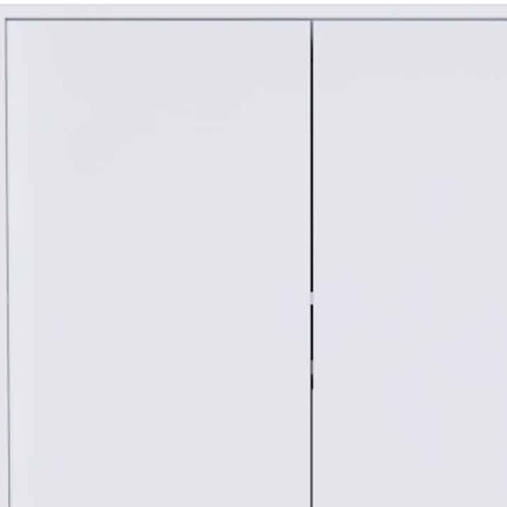 71" White Wood Two Door Single Drawer Combo Dresser