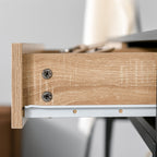 Console Table, Hallway Table with 2 Drawers,  Steel Frame Sofa Table for Entrance and Living Room, Black