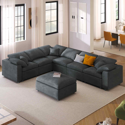 U_Style 120.8" Extra Large 7-Seater Modular Sectional Sofa
