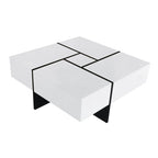 Unique Design Coffee Table With 4 Hidden Storage Compartments