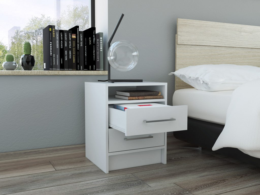 20" Wood Two Drawer Nightstand