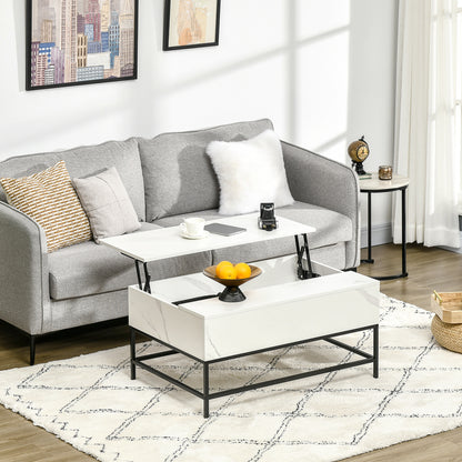 Modern Lift Top Coffee Table with Hidden Storage Compartment and Legs