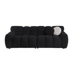 87.4 Length ,35.83inch Deepth ,human Body Structure For USA People, Marshmallow Sofa,boucle Sofa ,3 Seater, Black BOUCLE