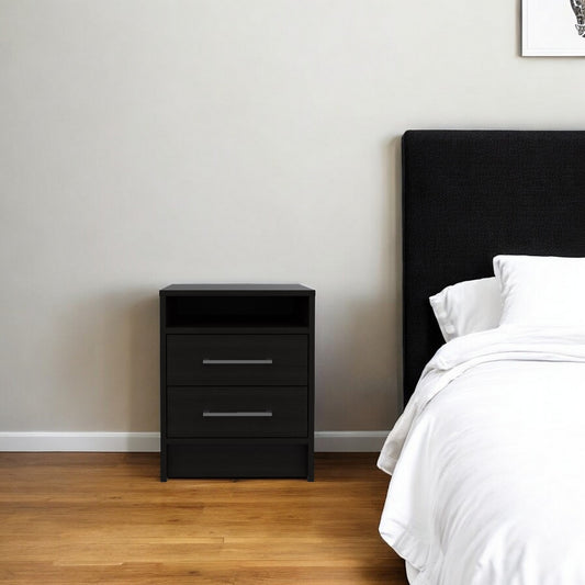 20" Wood Two Drawer Nightstand