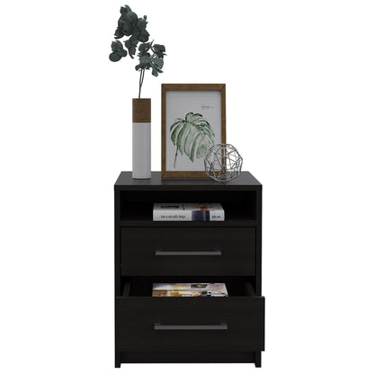 20" Wood Two Drawer Nightstand