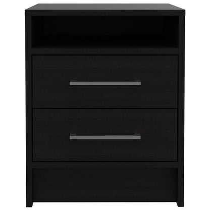 20" Wood Two Drawer Nightstand