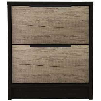 19" Wood Two Drawer Nightstand