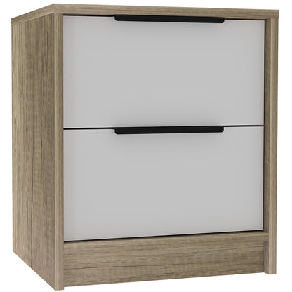 19" Wood Two Drawer Nightstand