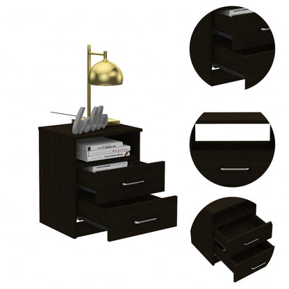20" Wood Two Drawer Nightstand