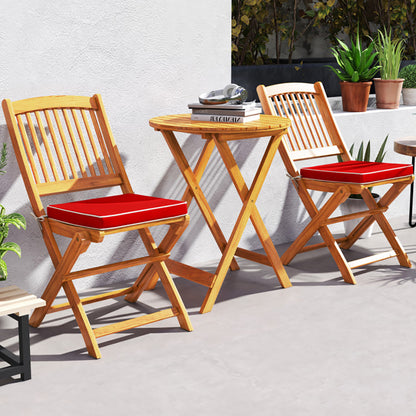Outdoor Folding Chairs With Seat Cushions Set Of 2