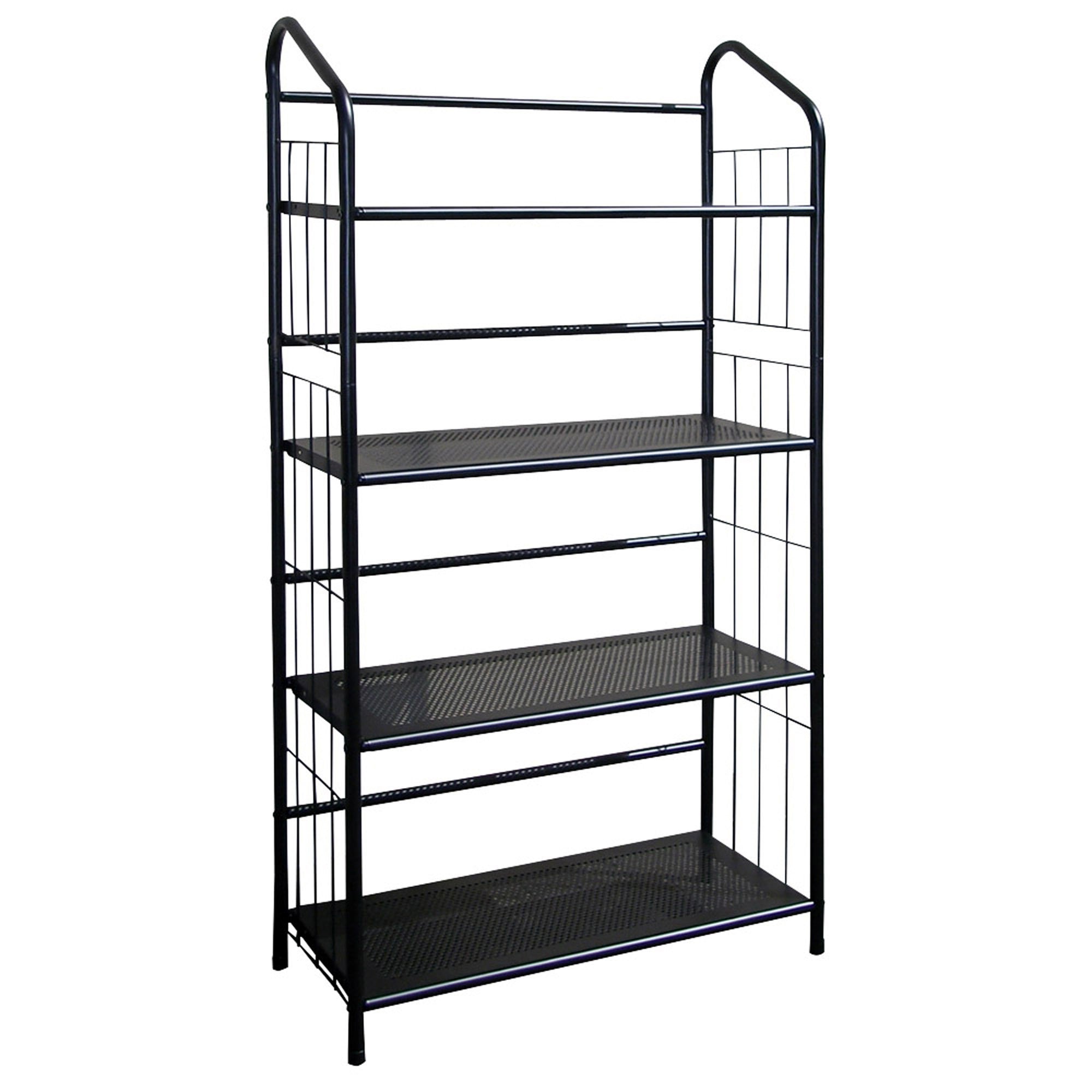 49" Black Metal Four Tier Bookcase