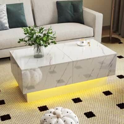 Coffee Table With Sliding Tabletop, Center Table With Hidden Storage Compartment, Extendable Table For Living Room