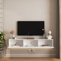 Floating TV Stand Wall Mounted With 16 Color LEDs, Modern TV Stand, Floating TV Cabinet Entertainment Center For 55 60 65 Inch TV