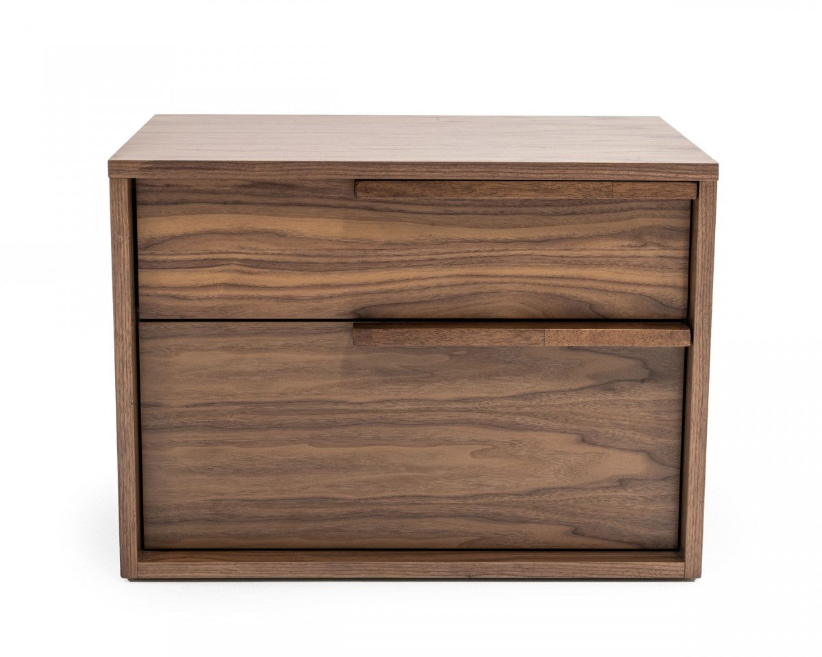 18" Wood Two Drawer Nightstand