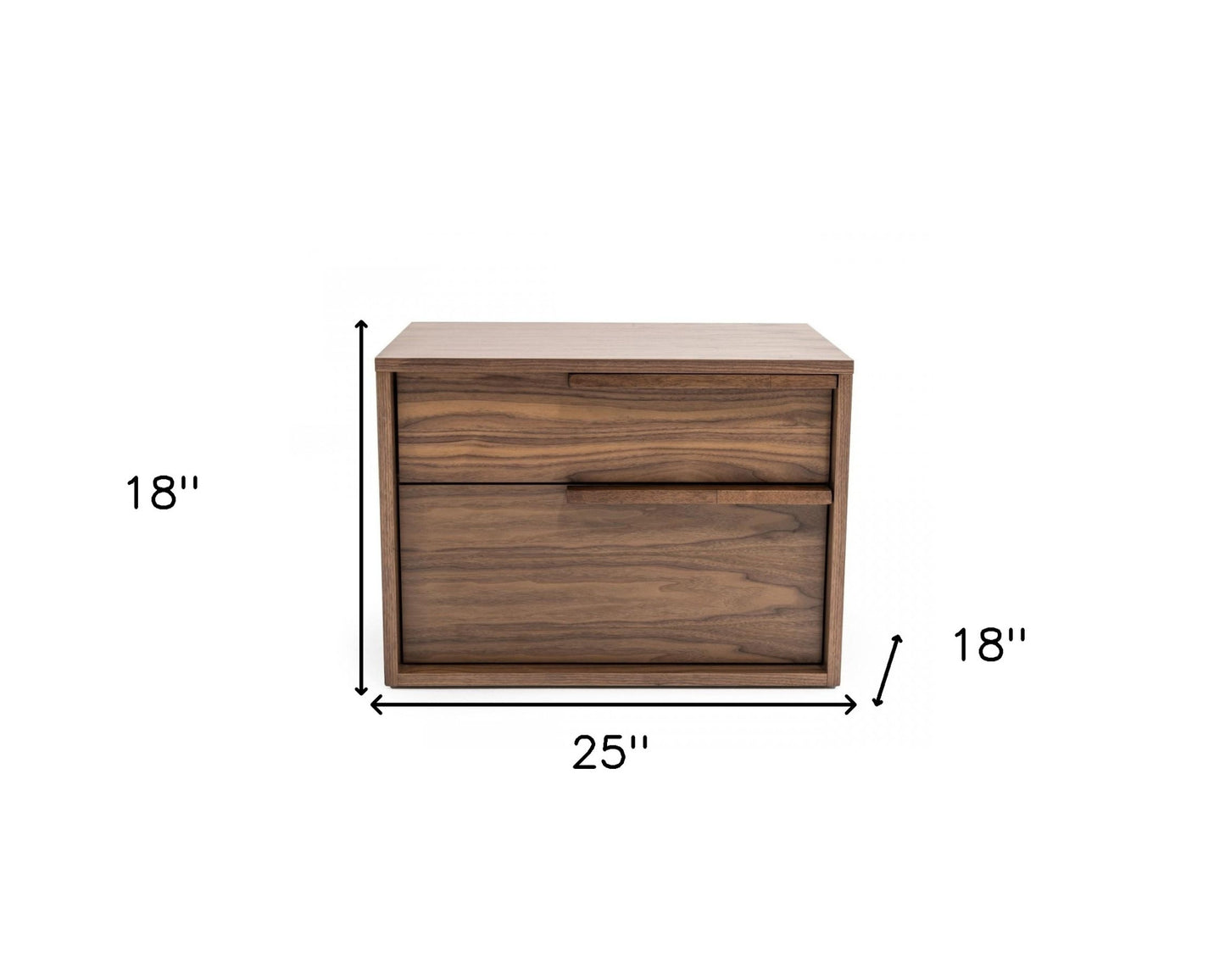 18" Wood Two Drawer Nightstand