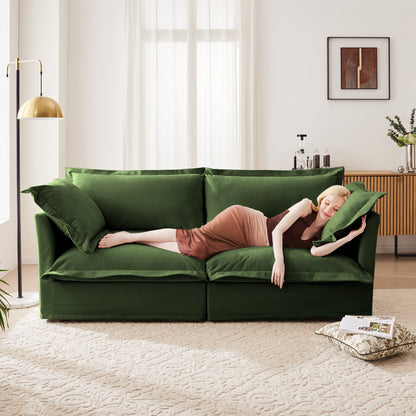 Modern Slipcovered 2-Seat Sofa Couches for Living Room