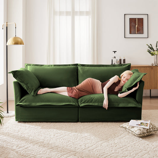 Modern Slipcovered 2-Seat Sofa Couches for Living Room