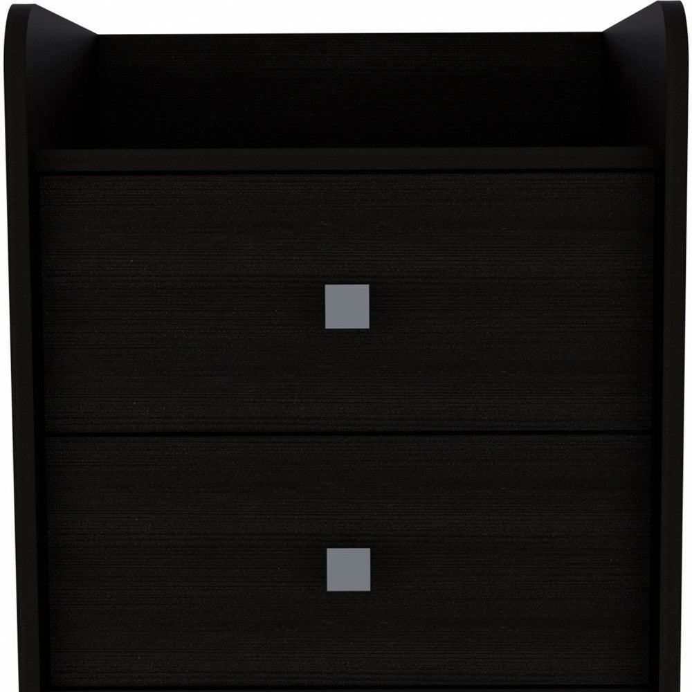 22" Wood Two Drawer Nightstand