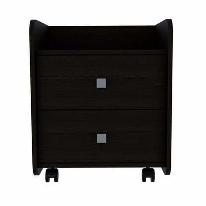 22" Wood Two Drawer Nightstand
