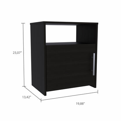 23" Black Wood Nightstand