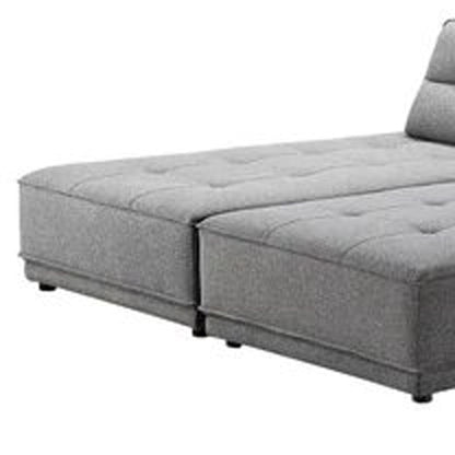 Gray 100% Polyester Stationary L Shaped Two Piece Sofa And Chaise