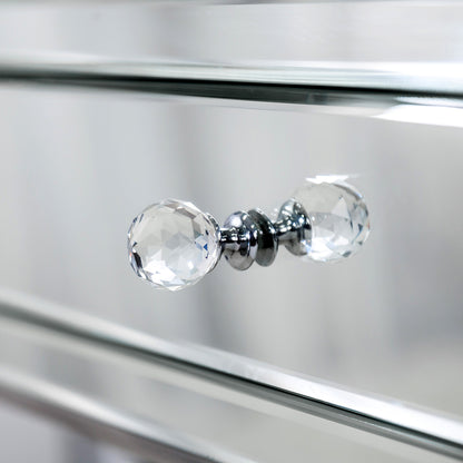 24" Stainless Steel and Mirror Nightstand
