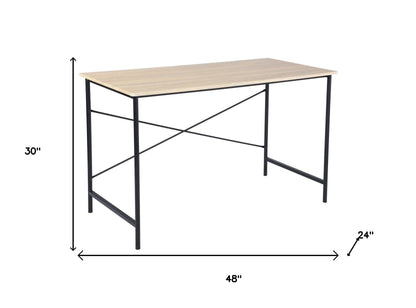 48" Brown and Black Wood Computer Desk