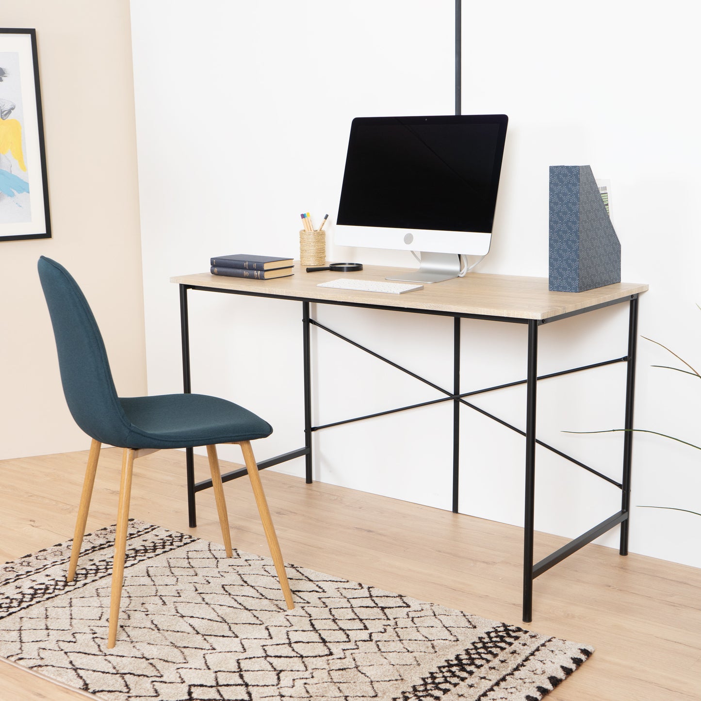 48" Brown and Black Wood Computer Desk