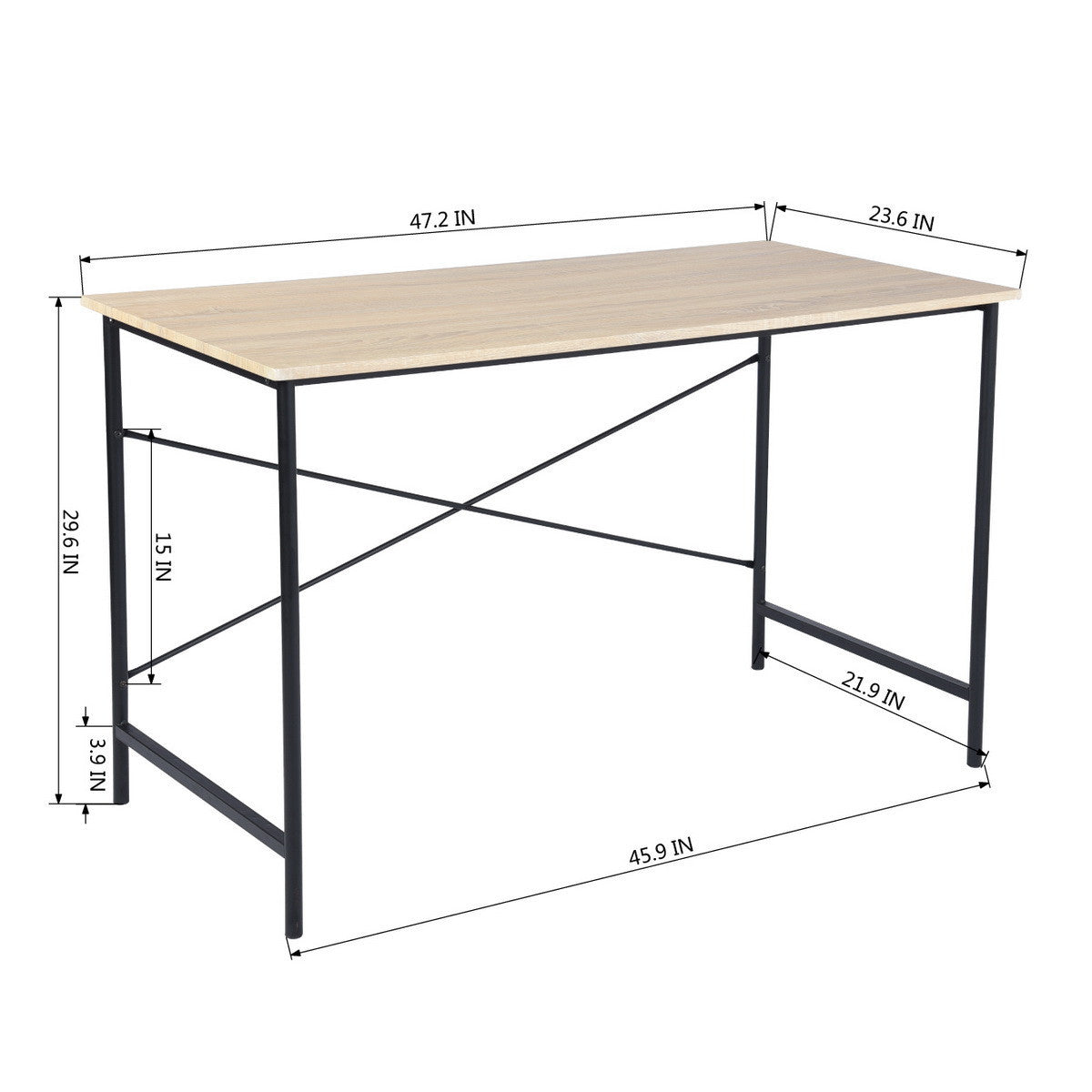 48" Brown and Black Wood Computer Desk