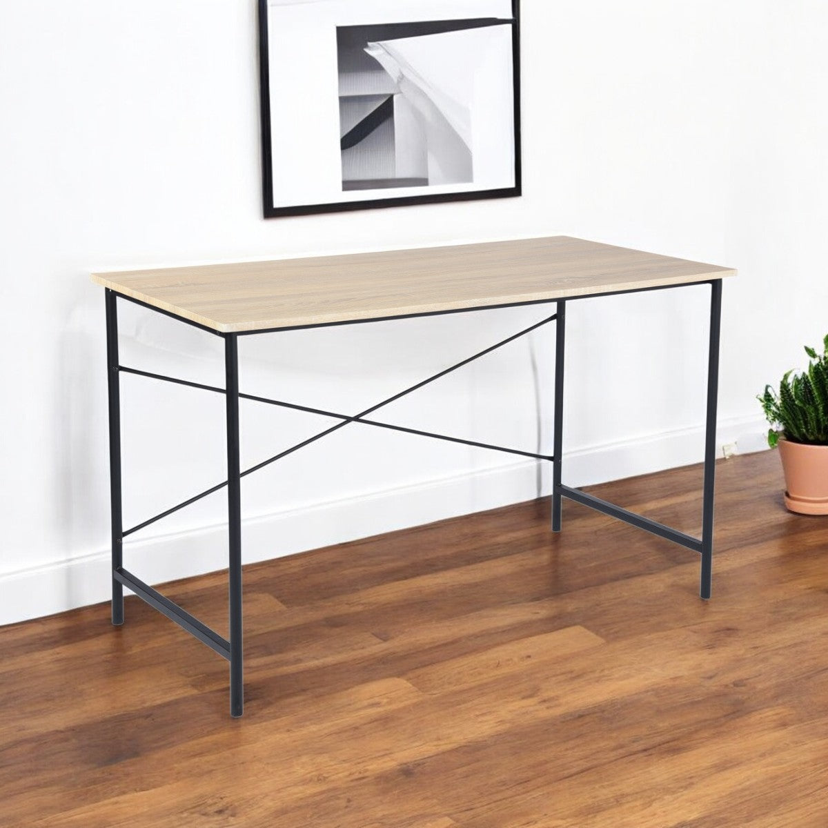 48" Brown and Black Wood Computer Desk