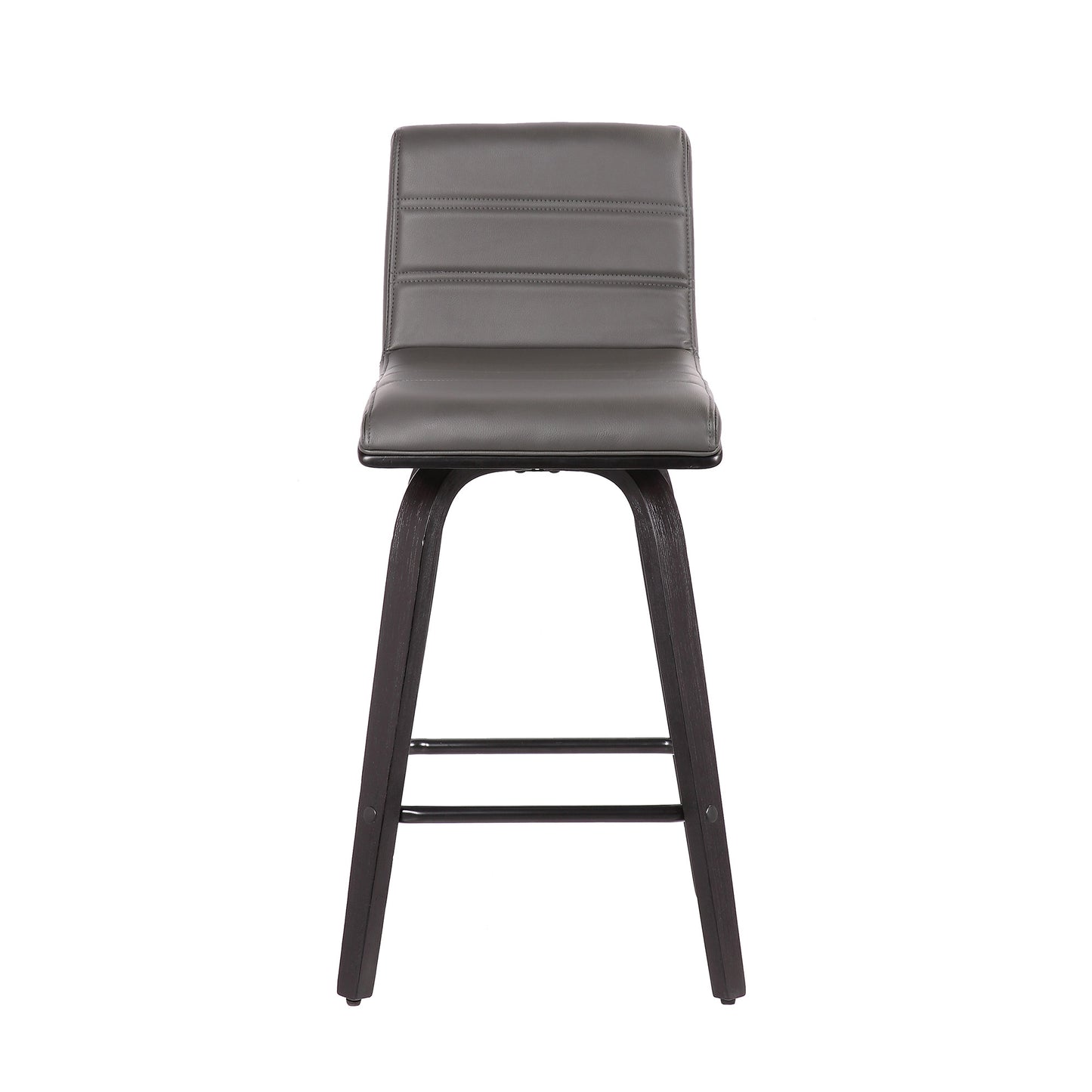 26" Gray and Black Fabric and Iron Low Back Counter Height Swivel Bar Chair