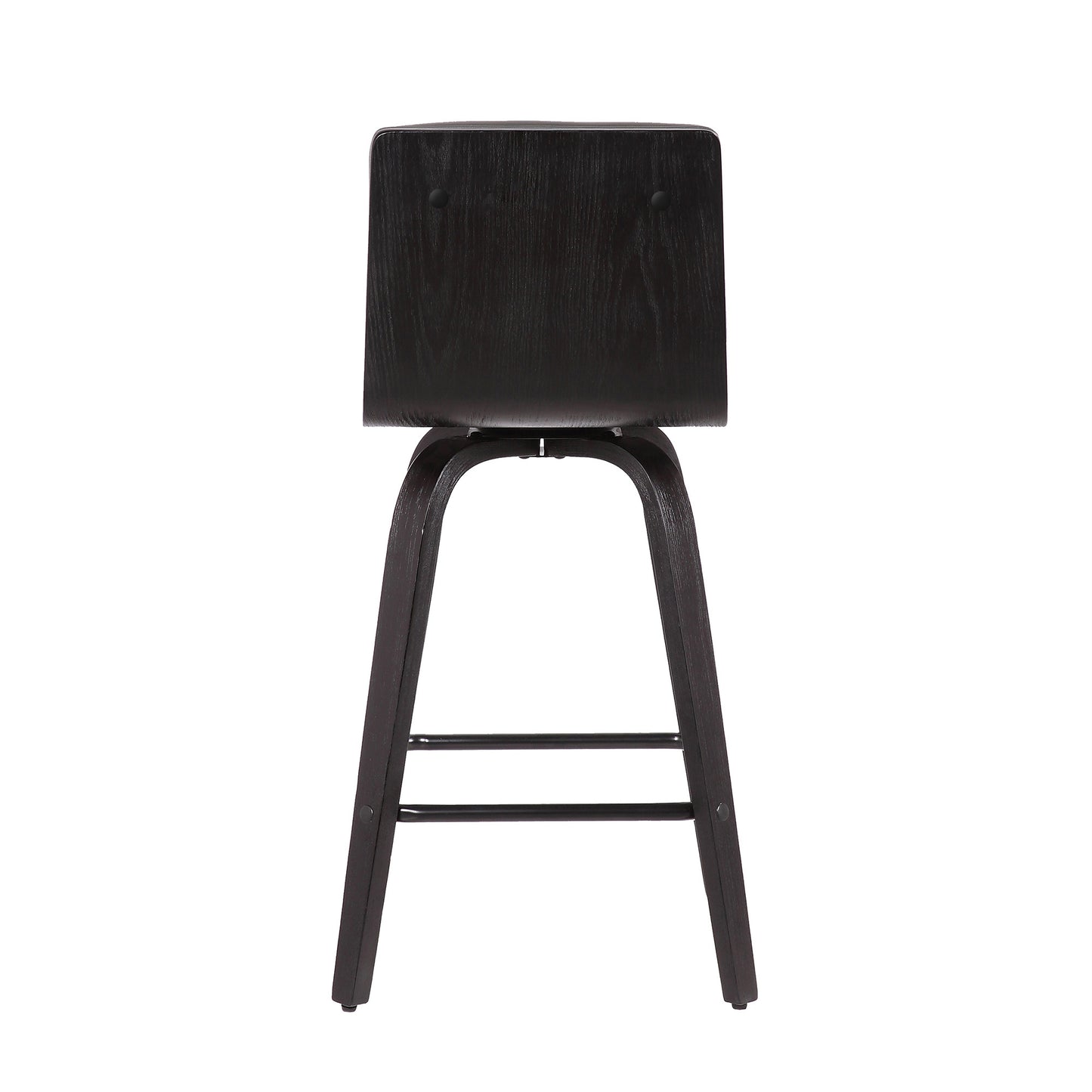 26" Gray and Black Fabric and Iron Low Back Counter Height Swivel Bar Chair