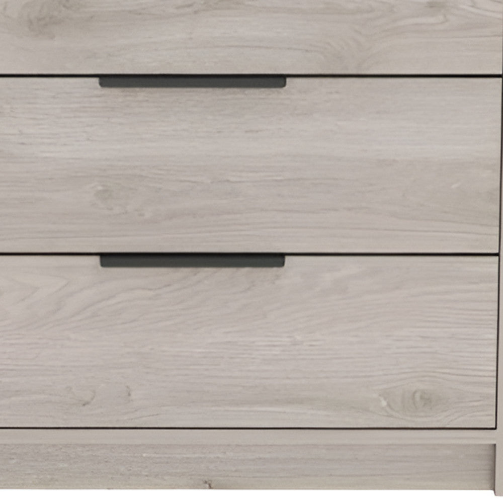 28" Light Gray Wood Three Drawer Dresser