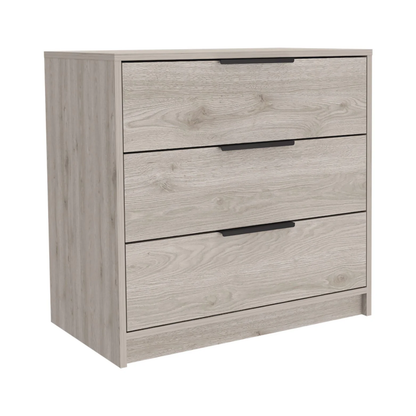 28" Light Gray Wood Three Drawer Dresser