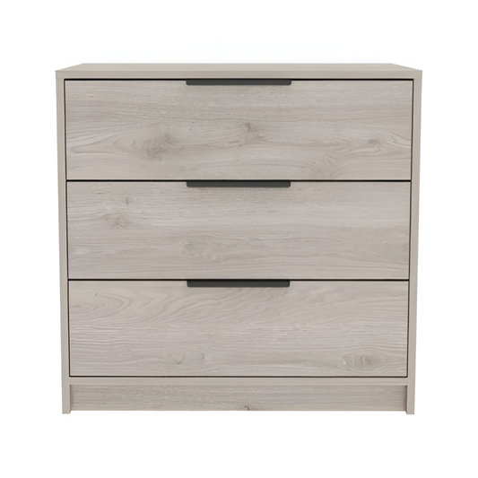 28" Light Gray Wood Three Drawer Dresser